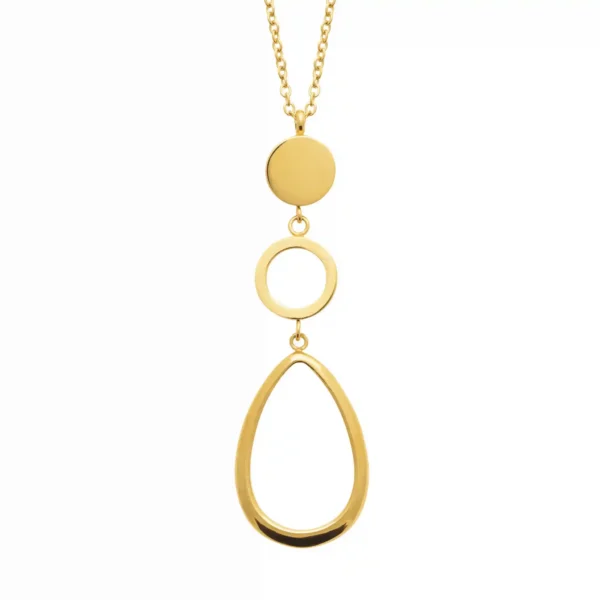 Collier sautoir formes géométriques acier inoxydable doré Collier sautoir formes géométriques acier inoxydable doré
