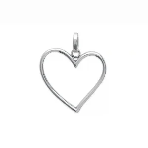 pendentif coeur ajouré acier inoxydable