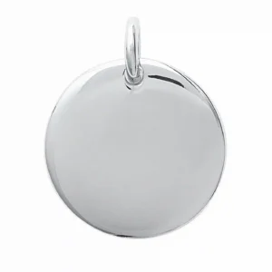 pendentif médaille ronde acier inoxydable
