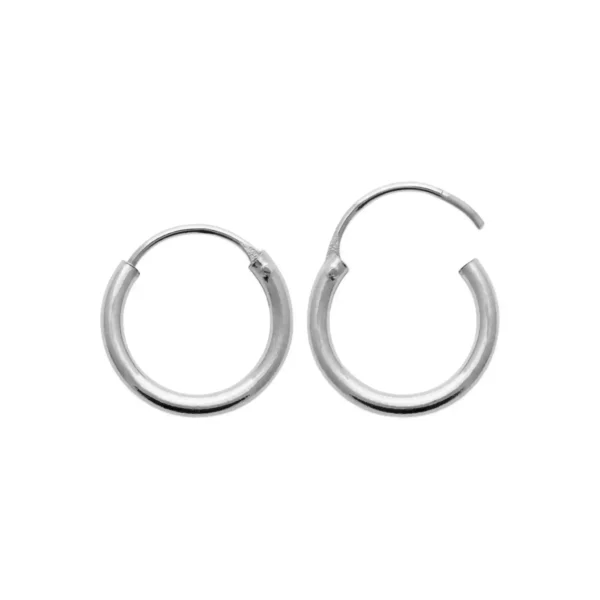 Boucles d'oreilles créoles 14 mm argent rhodié Boucles d'oreilles créoles 14 mm argent rhodié