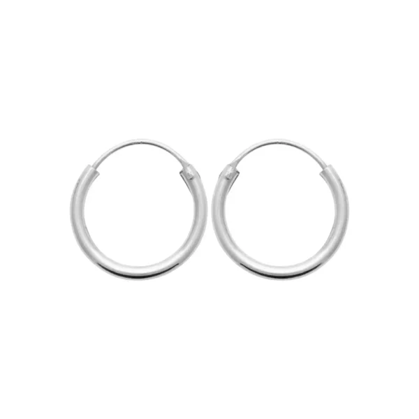 Boucles d'oreilles créoles 16 mm argent rhodié Boucles d'oreilles créoles 16 mm argent rhodié