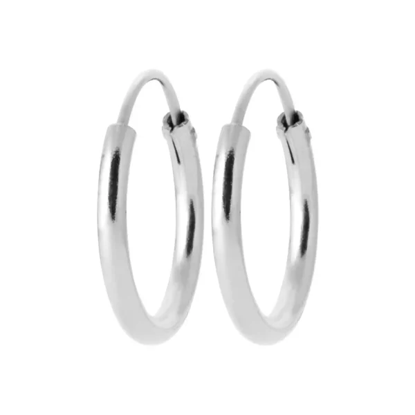 Boucles d'oreilles créoles 16 mm argent rhodié Boucles d'oreilles créoles 16 mm argent rhodié