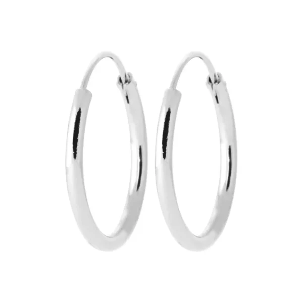 Boucles d'oreilles créoles 20 mm argent rhodié Boucles d'oreilles créoles 20 mm argent rhodié