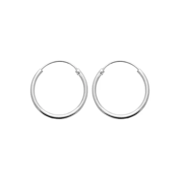 Boucles d'oreilles créoles 20 mm argent rhodié Boucles d'oreilles créoles 20 mm argent rhodié