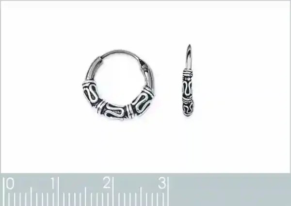 Boucles d'oreilles créoles Bali argent 925 Boucles d'oreilles créoles Bali argent 925