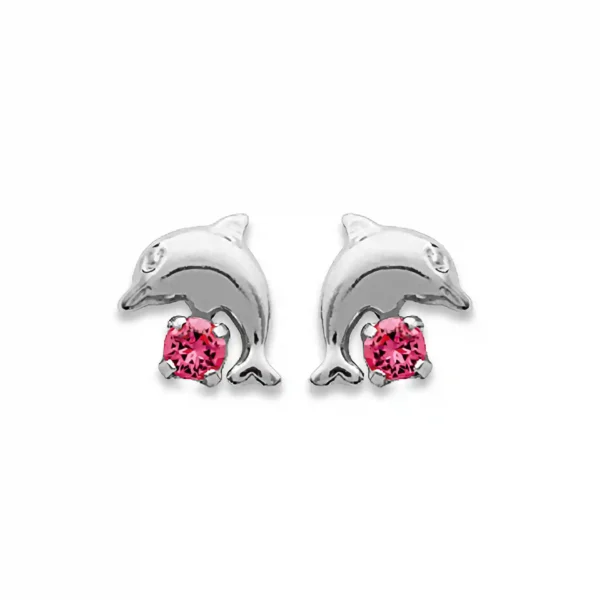 Clous d'oreilles argent et cristal rose Clous d'oreilles argent et cristal rose