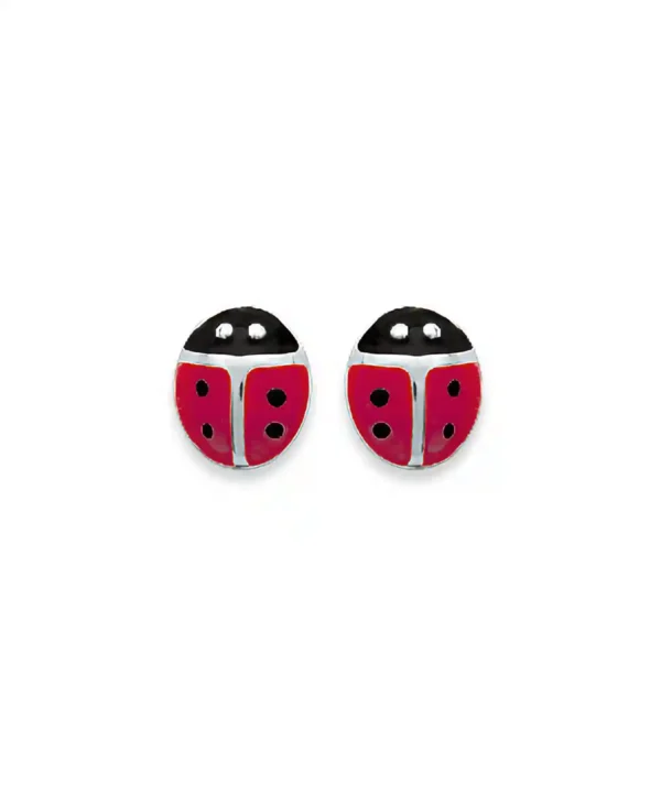 Clous d'oreilles coccinelle argent rhodié Clous d'oreilles coccinelle argent rhodié