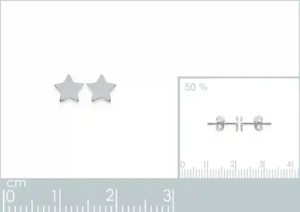 Clous d'oreilles étoile argent rhodié Clous d'oreilles étoile argent rhodié