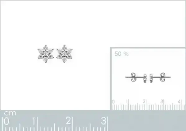 Clous d'oreilles petite fleur scintillante argent rhodié Clous d'oreilles petite fleur scintillante argent rhodié