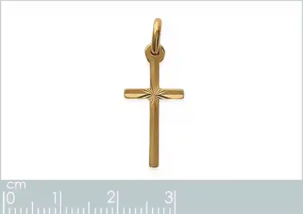 Pendentif croix biseautée en plaqué or Pendentif croix biseautée en plaqué or