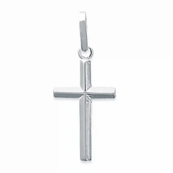 Pendentif croix chrétienne en argent rhodié Pendentif croix chrétienne en argent rhodié