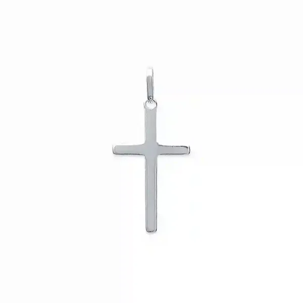 Pendentif croix en argent rhodié Pendentif croix en argent rhodié