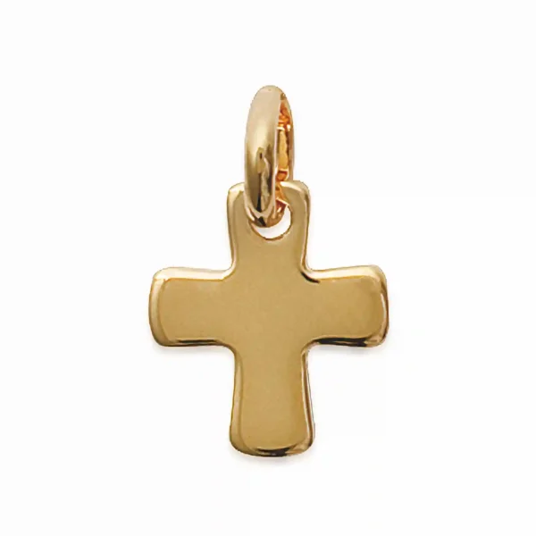 Pendentif croix lisse plaqué or Pendentif croix lisse plaqué or