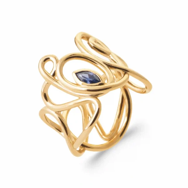 Bague fluide et moderne plaqué or Bague fluide et moderne plaqué or