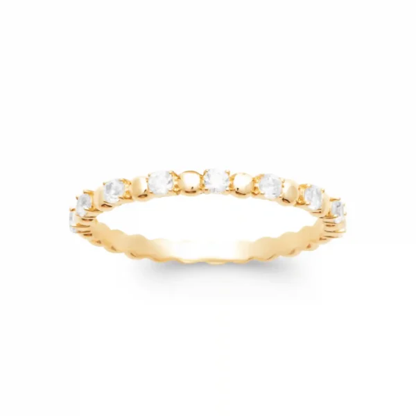 Bague plaqué or diamants synthétiques en demi-tour Bague plaqué or diamants synthétiques en demi-tour