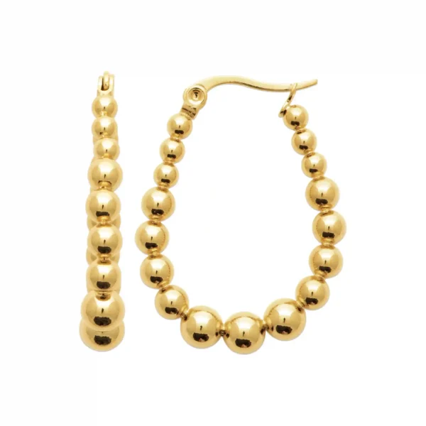 Boucles d'oreilles créoles billes acier inoxydable doré Boucles d'oreilles créoles billes acier inoxydable doré