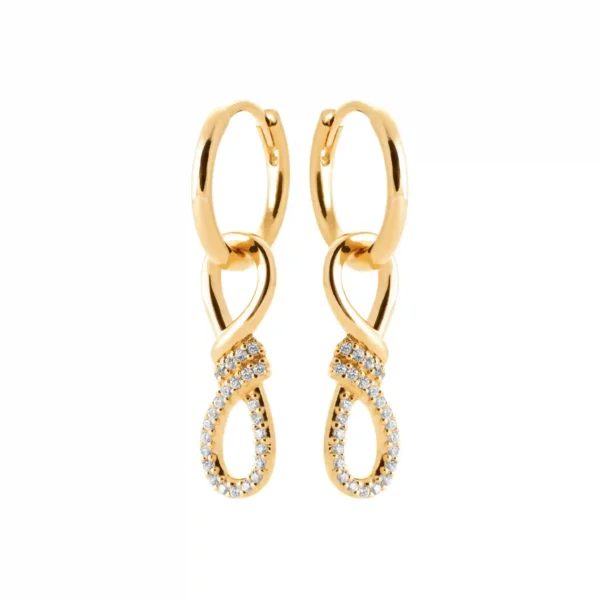 Boucles d'oreilles pendantes infini plaqué or Boucles d'oreilles pendantes infini plaqué or