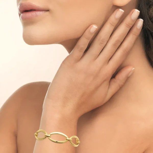 Bracelet maille marine ovale acier inoxydable doré Bracelet maille marine ovale acier inoxydable doré
