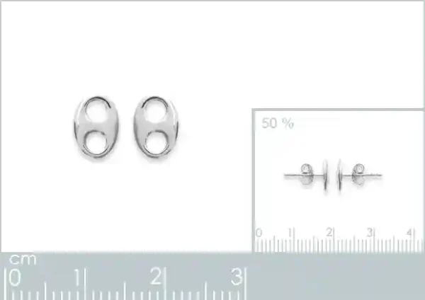 Clous d'oreilles 8 argent rhodié Clous d'oreilles 8 argent rhodié