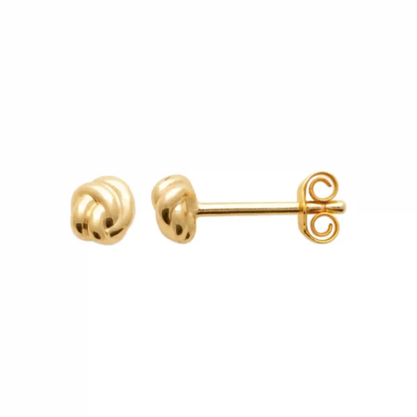 Puces d'oreilles nœud plaqué or Puces d'oreilles nœud plaqué or