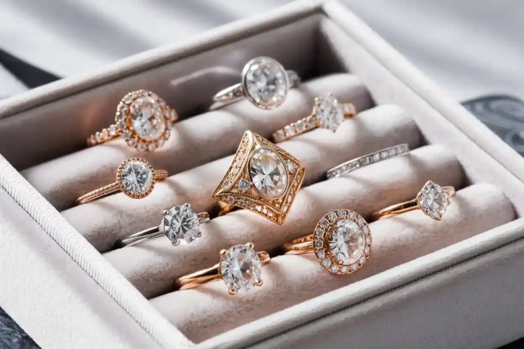 bagues de fiançailles qui arborent différents styles raffinés