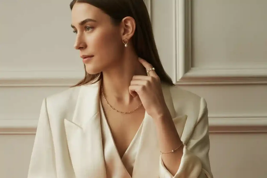 coordination élégante des bijoux d'une femme