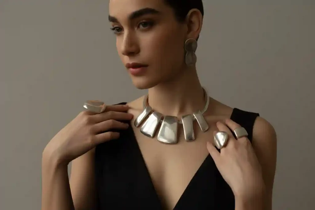 femme qui porte des bijoux opulents trendy 2026