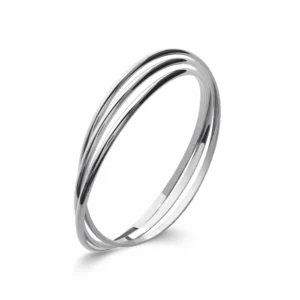 Bracelet jonc trois anneaux argent rhodié Bracelet jonc trois anneaux argent rhodié