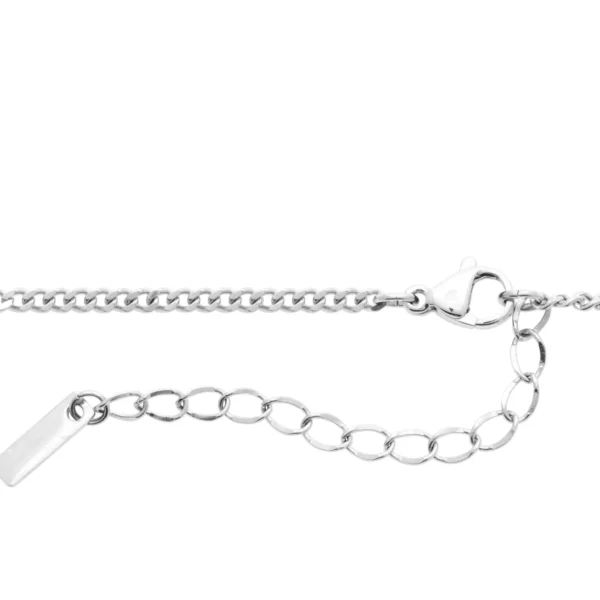 Collier sautoir goutte bombée acier inoxydable argenté Collier sautoir goutte bombée acier inoxydable argenté