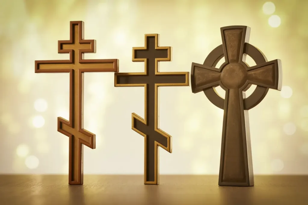 3 croix -latine - orthodoxe - celtique