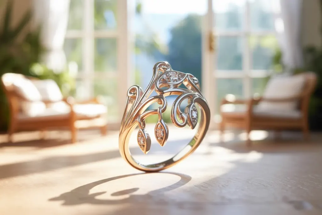 bague breloques style art nouveau