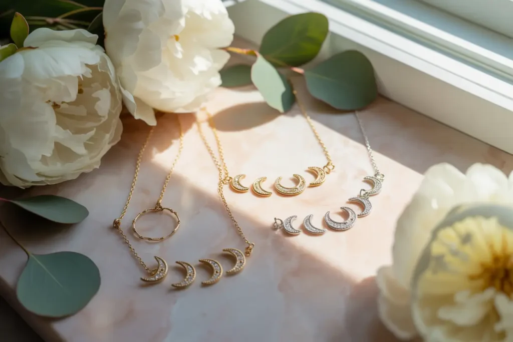 divers bijoux croissant de lune