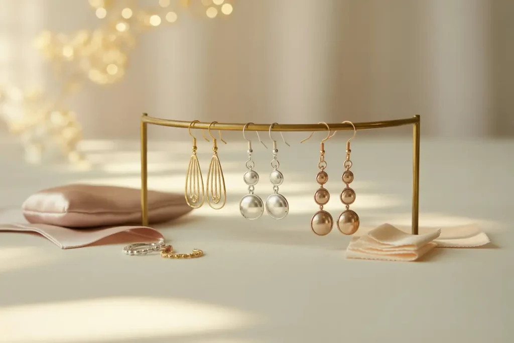 3 paires de boucles d'oreilles pendantes