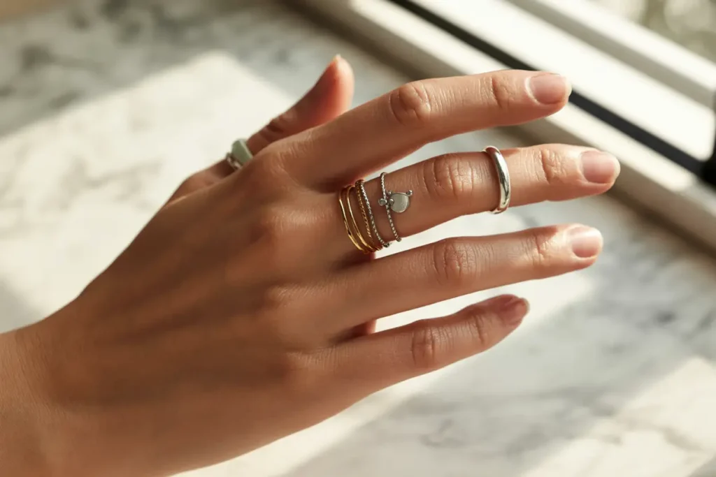 bague breloque et bague de phalange