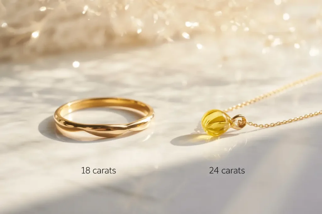 bague or 18 carats - collier or 24 carats