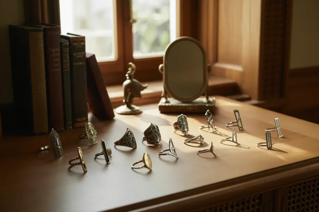 collection de bagues amures et bagues longues