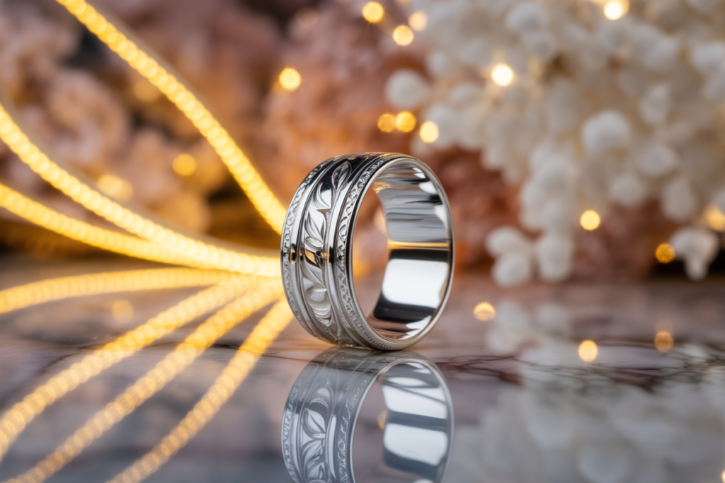 bague en argent type anneau gravé