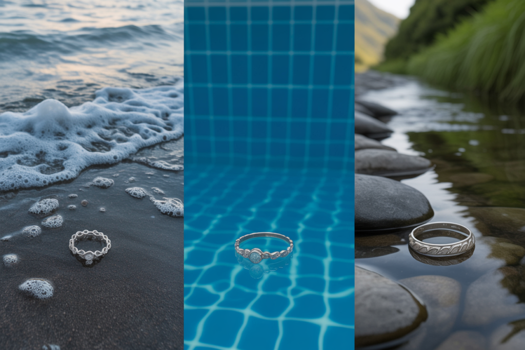 bagues-en-argent-dans-mer-piscine-riviere