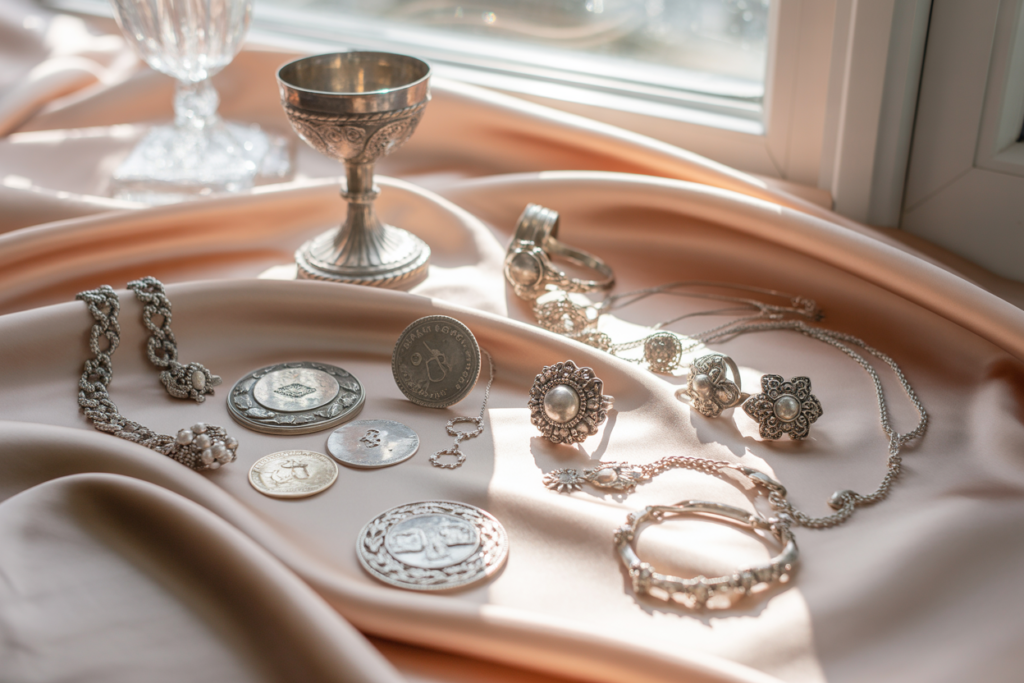 bijoux et objets antiques en argent