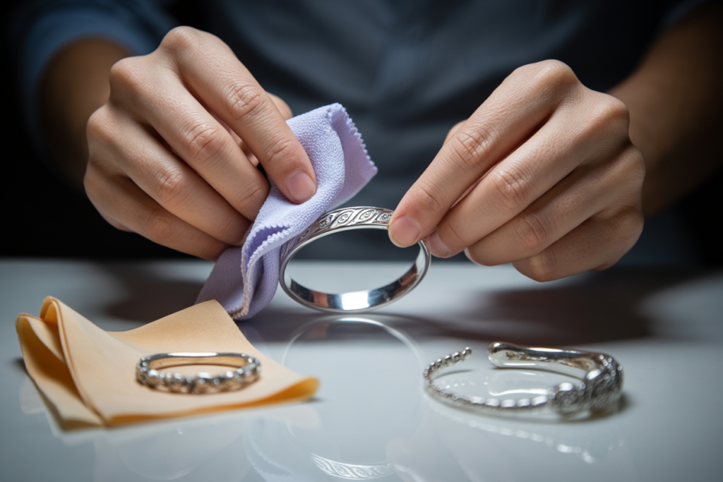 chamoisine sur bijoux en argent