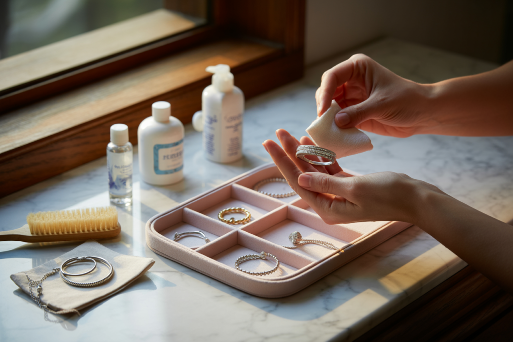 matériel d'entretien bijoux en argent