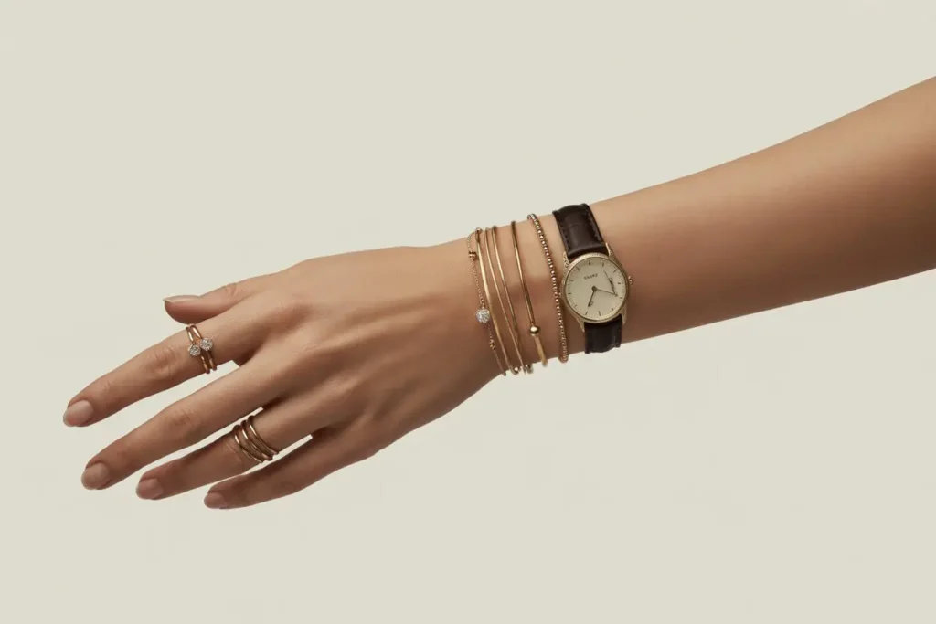 stacking bracelets avec montre